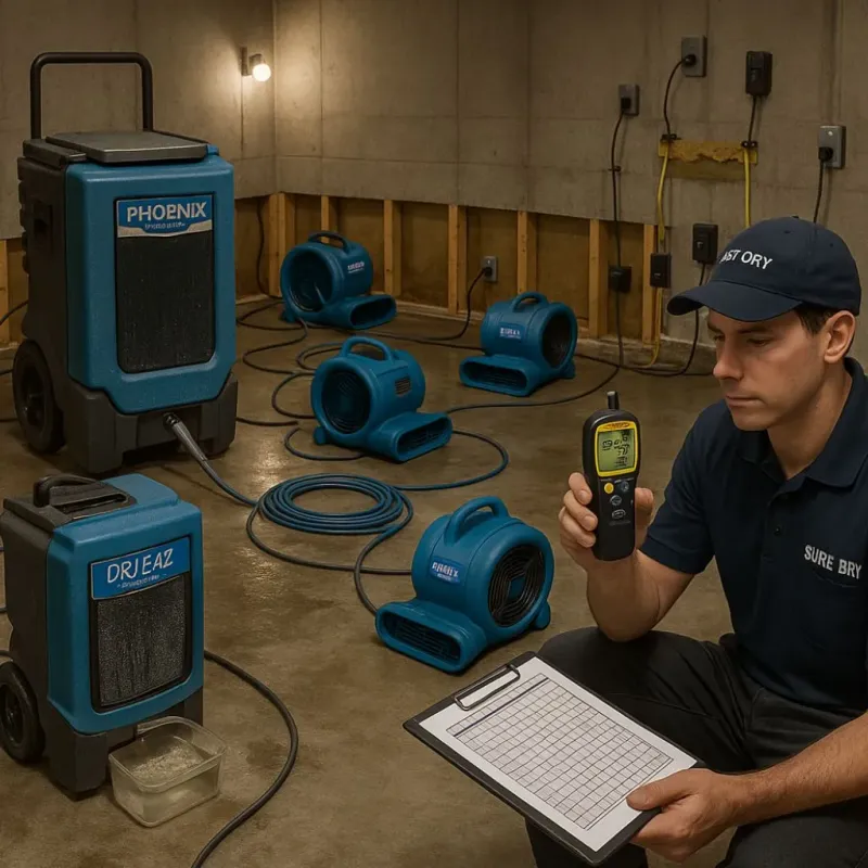Structural Drying and Dehumidification process in Madera, CA